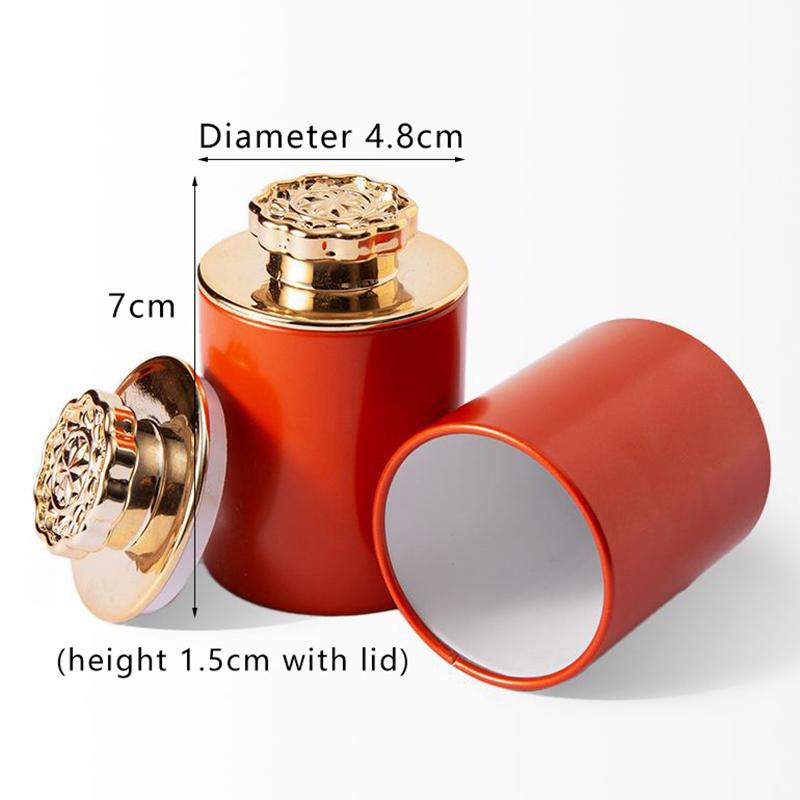 Solid Mini Empty Tea Tin Can Household Green Black Tea Sealed Jar Portable Travel Small Tea Packaging Box Mini Sealed Iron Can