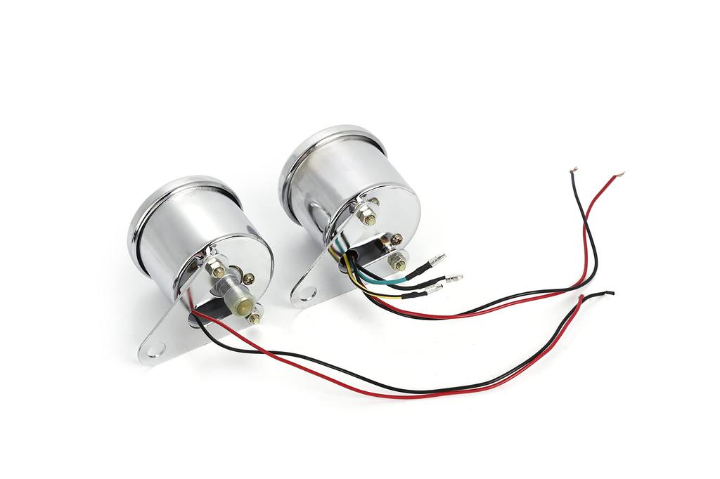 Honda Monkey/Gorilla Electric Tachometer and Mechanical Speedometer Set, 12V, 60mm, with Brackets, Universal Honda Motorcycle Parts, Aftermarket