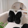 Butterfly Throw Pillow Cuddly Butterfly Pillow with Lace Ruffle Decorative Sofa Couch Pillow for Home Living Room Bedroom Decor