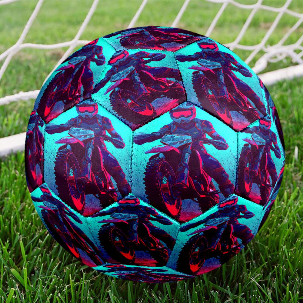 Off Road Motorcycles Theme Size 5 Soccer Ball, Suitable for Both Indoor and Outdoor Matches, a Gift Suitable for Everyone.