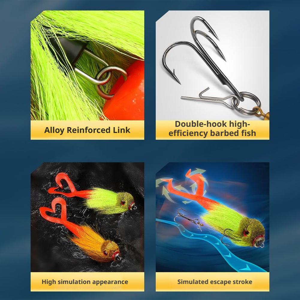 Fishing Lure Deer Hair Mouse 21cm 40g Sinking Hard Bait Fork Tail Artificial Lure Steel Hooks Bass Trout Casting Fishing Gear