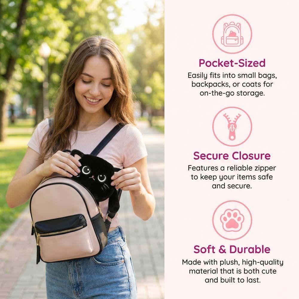 Zero Wallet Kitten Plush Coin Purse Plush Doll Cat Plush Mini Purse Birthday Gift