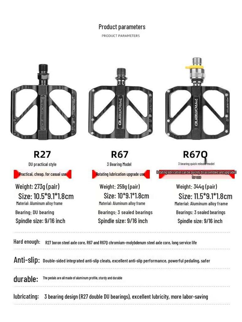 Schnellspann-Klapppedale aus Aluminiumlegierung mit Lagern für Rennräder