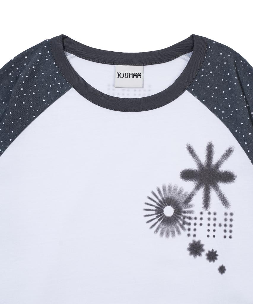YOUHEE Star Raglan Long Sleeve_Black