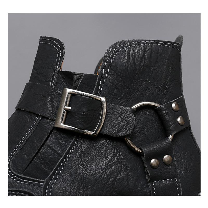 Men's Leather Boots High Top Casual Sneakers 39-46