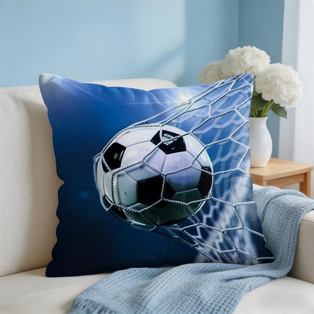 Cartoon Football Print Cushion Cover Square Pillow Bedroom Sofa Leisure Comfort Living Room Home Decoration X