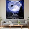 E.T. The Extra Terrestrial Poster Tapestry Wall Hanging, Classic 80s Sci-Fi Film Art, Retro Wall Decor for Bedroom Living Room Dorm