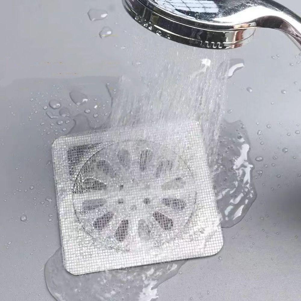 30Pcs Anti-blocking Disposable Hair Catchers Mesh Filter Mesh Stickers Shower Drain Cover  Bathroom