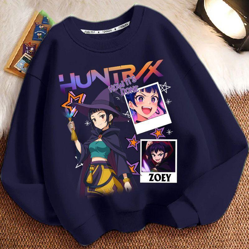 Children's Fashion KPOP Witch Hunt Team Hoodies for Autumn and Winter, Casual Tops for Boys and Girls