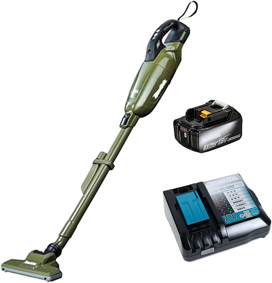 

18V rechargeable cleaner CL284FDRFO Battery BL1830B and charger DC18RF included Manufacturer SHIBASHO accessory bag [Capsule type] (Olive) (Shibasho