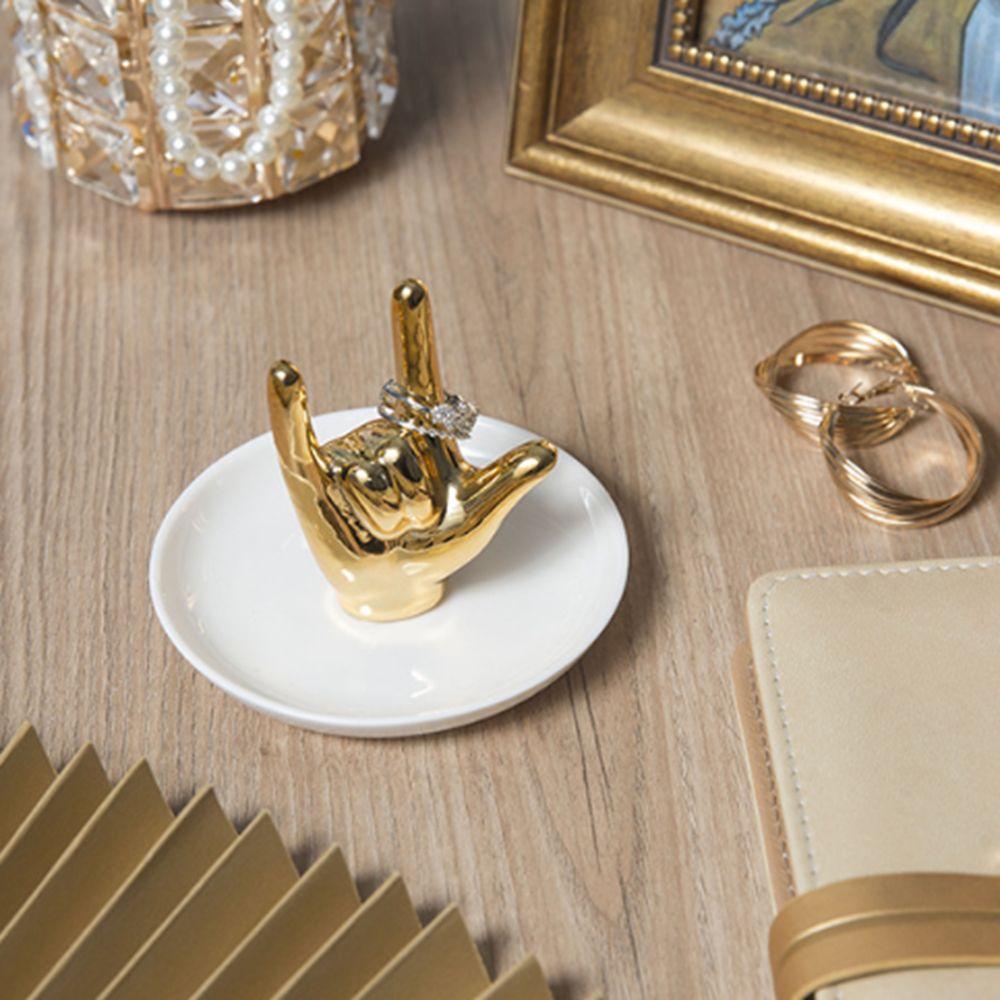 Nordic Ceramic Jewelry Plate Light Luxury Hand Storage Tray Gesture Ring Stand  Home Decor