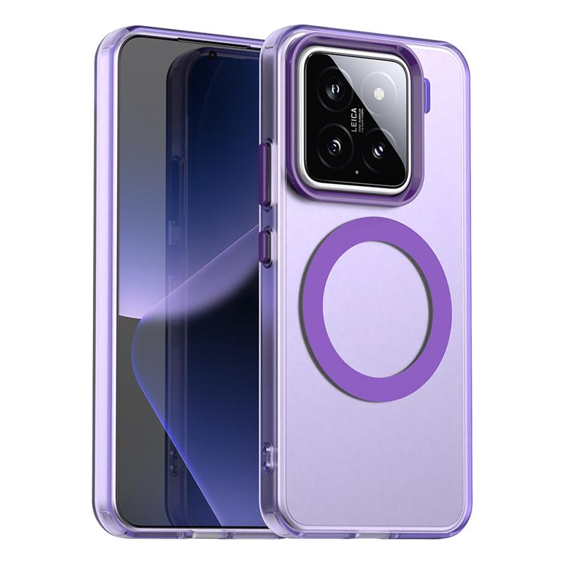 

Transparent Phone Case For Xiaomi 15 Case Xiaomi 15 Magnetic Adsorption Wireless Charge Back Cover For Xiaomi 15 Case 6.36 inch For Xiaomi 15 фиолетовый