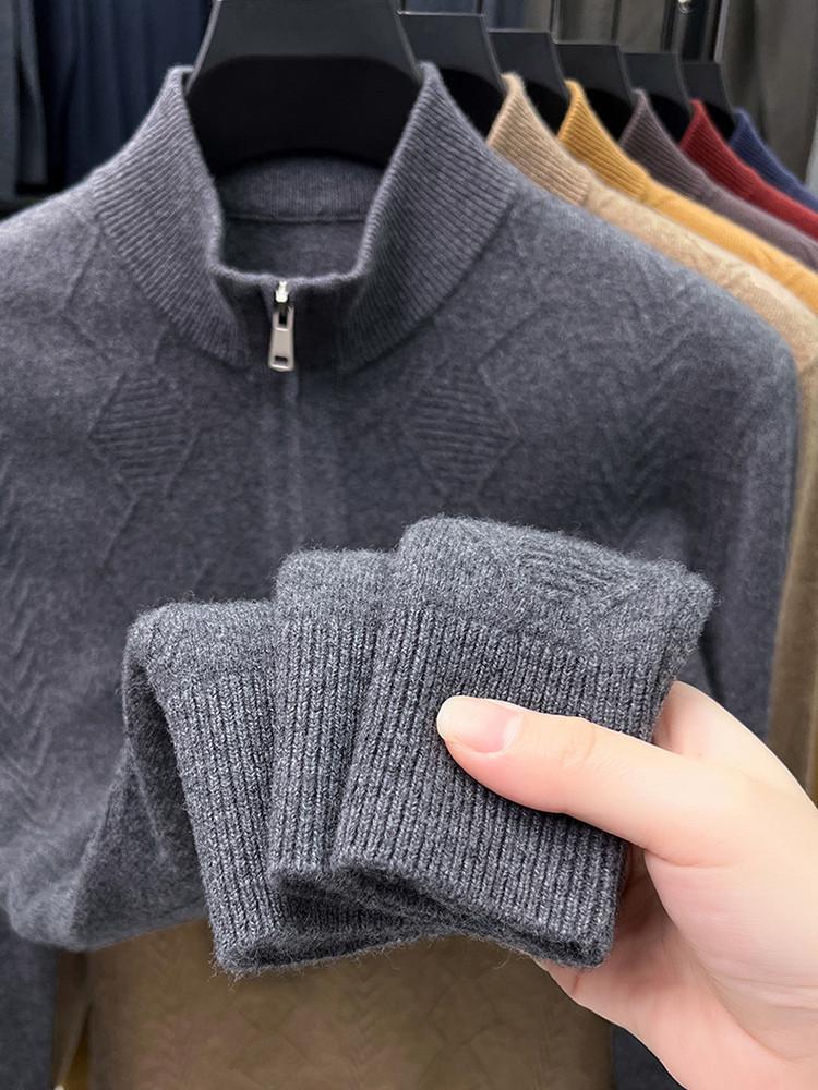 Maglieria da Uomo 100% Lana, Collo Mezzo Alto con Zip, Anno del Drago, Edizione Autunno/Inverno 2025