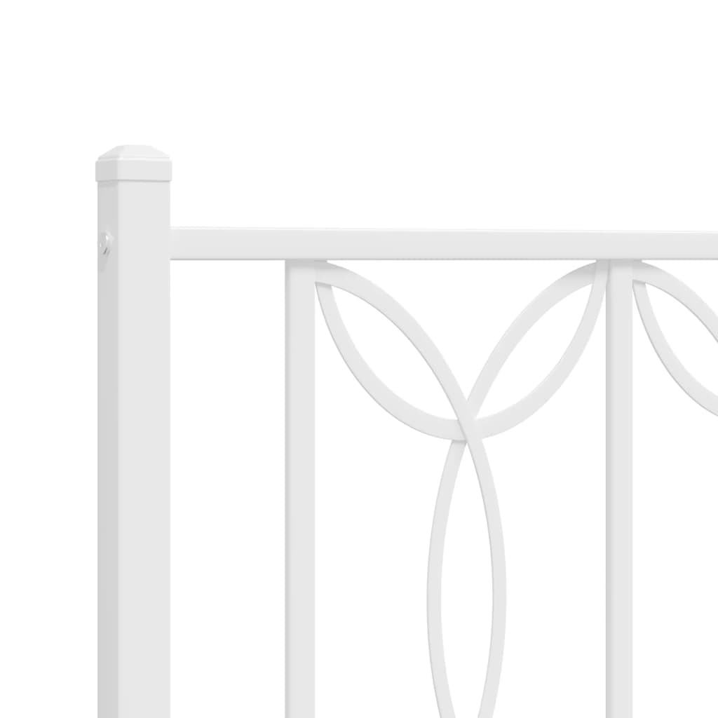 Metal Bed Frame with Headboard and Footboard White 140 x 200 cm