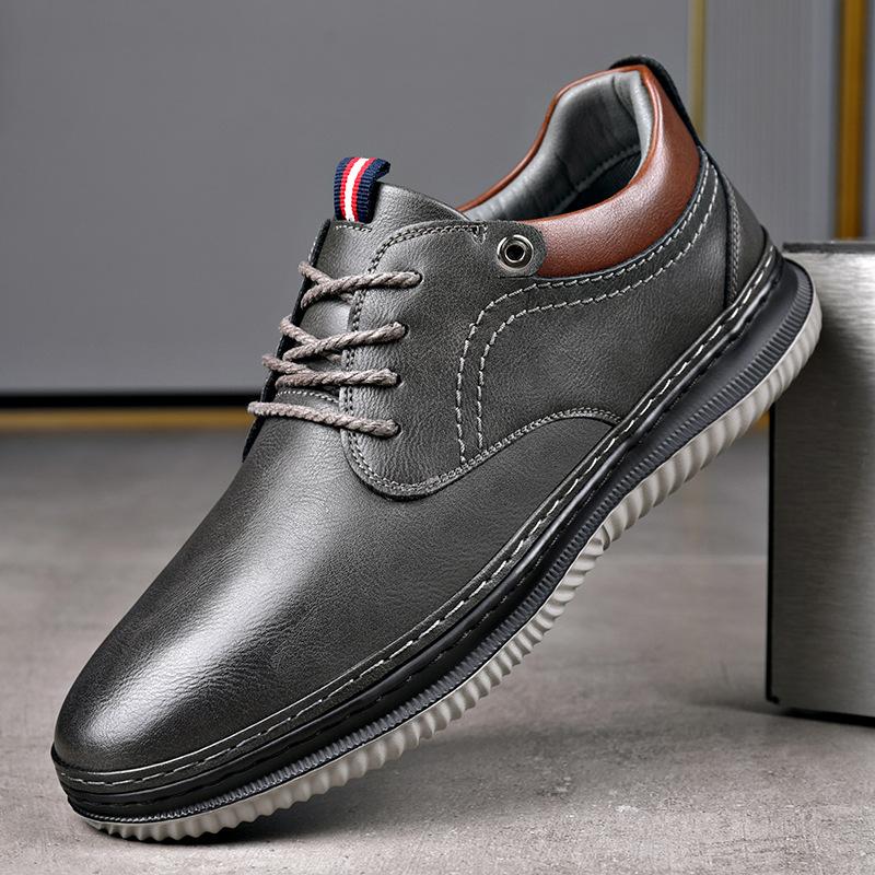 FashionCow Leather Fashion Casual New Designer Shoes for Men Spring Autumn Sports Platform Loafers Male Solid Color Driving Shoes Men