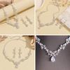 Zirconia Tiara Earrings or Pierced Hairpin Guide Wedding Cosplay Necklace, Earrings, 3-piece Set, Included, How-to Included, Wedding, (earrings)