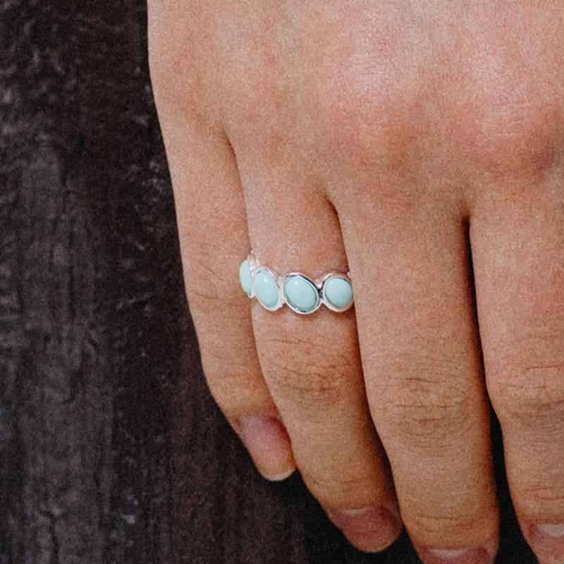 SCALETTO WS017 Sky Blue Stone Oval Ring