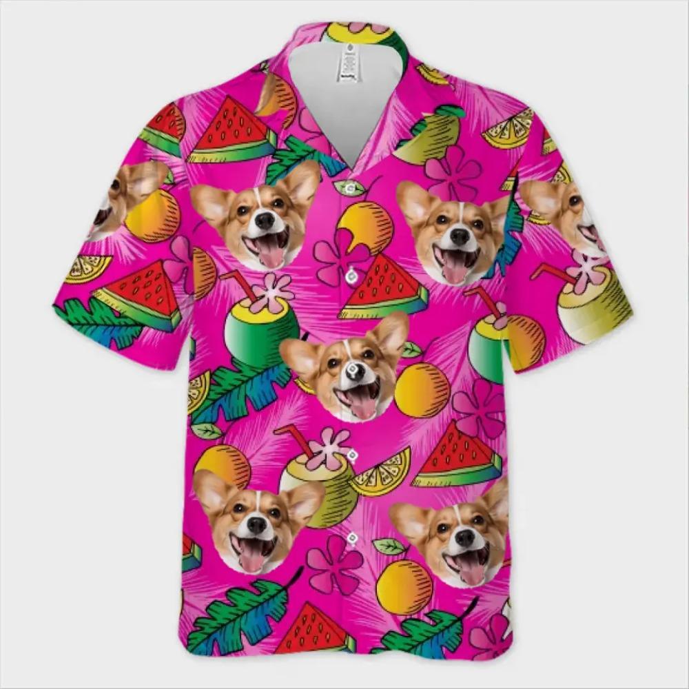 Funny Muscle Custom Design Graphic Shirt Personalized Photo Hawaiian Aloha Short Sleeve Customized Image Unisex Short Sleeve Tee