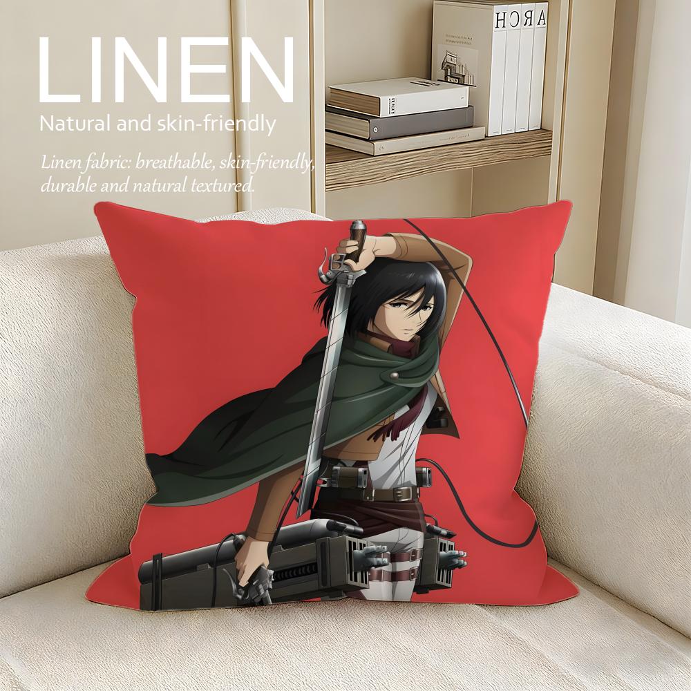 Action Attack On Titan Cushion Cover Pillowcase Set Pcs X X Breathable Washable Sofa Cushion Cover
