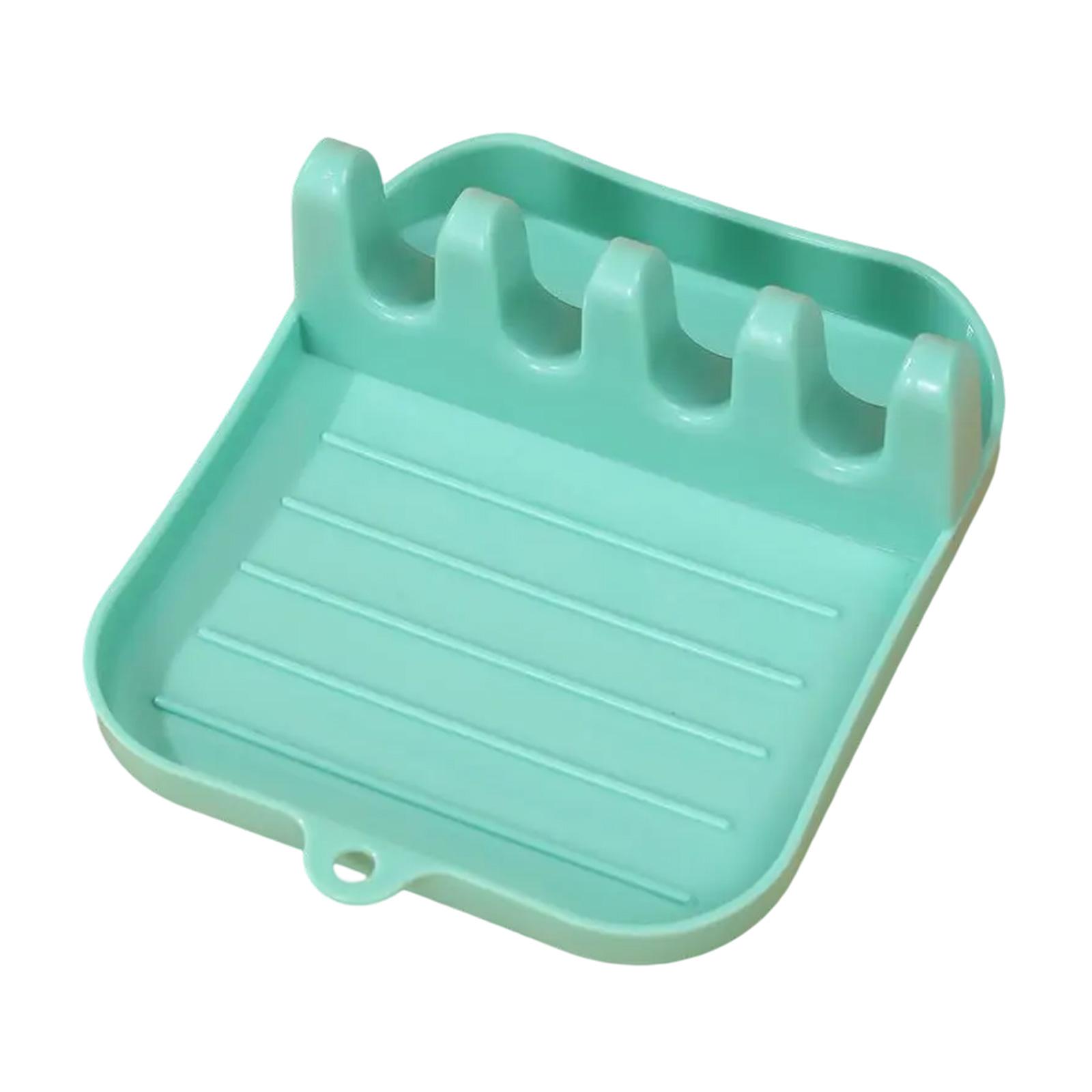 

Подставка для крышек кастрюль, держатель для крышек, подставка для ложек и палочек для еды, экономия места, настольный держатель кухонной утвари, легко чистить зелёный