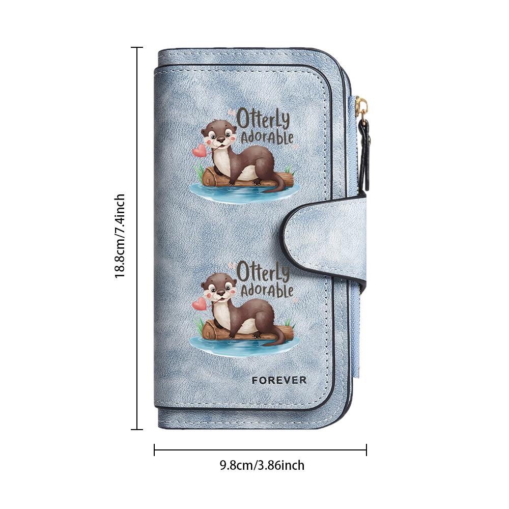 Cute Otter Pattern Women Wallet Fashion Long Purse Portable Card Holder Forever Clutch