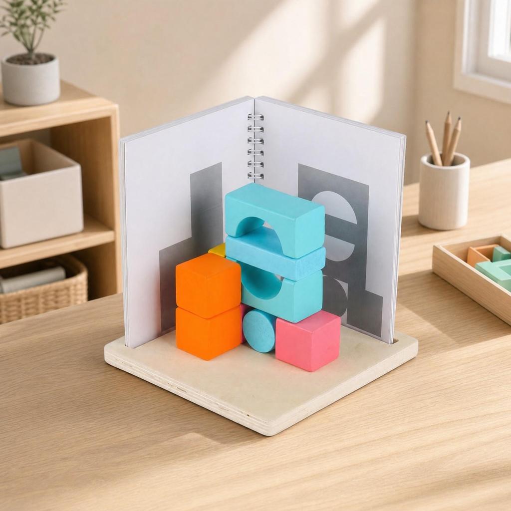 Pattern Building Toy with Projection Board Handson Educational Geometric Colorful