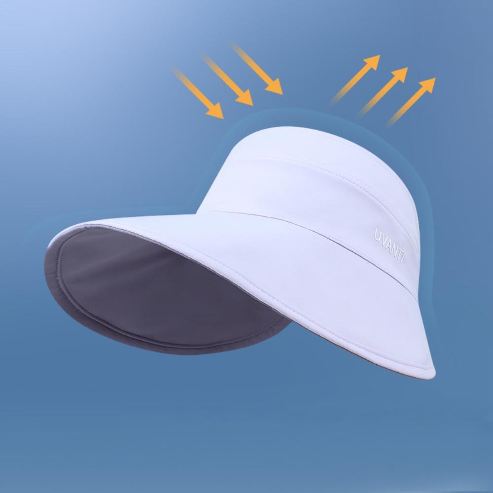 Visor Hat Ice Silk High Ponytail Hat Sunshade Double-face Sun Hat Folding Empty Top Cap  Streetwear