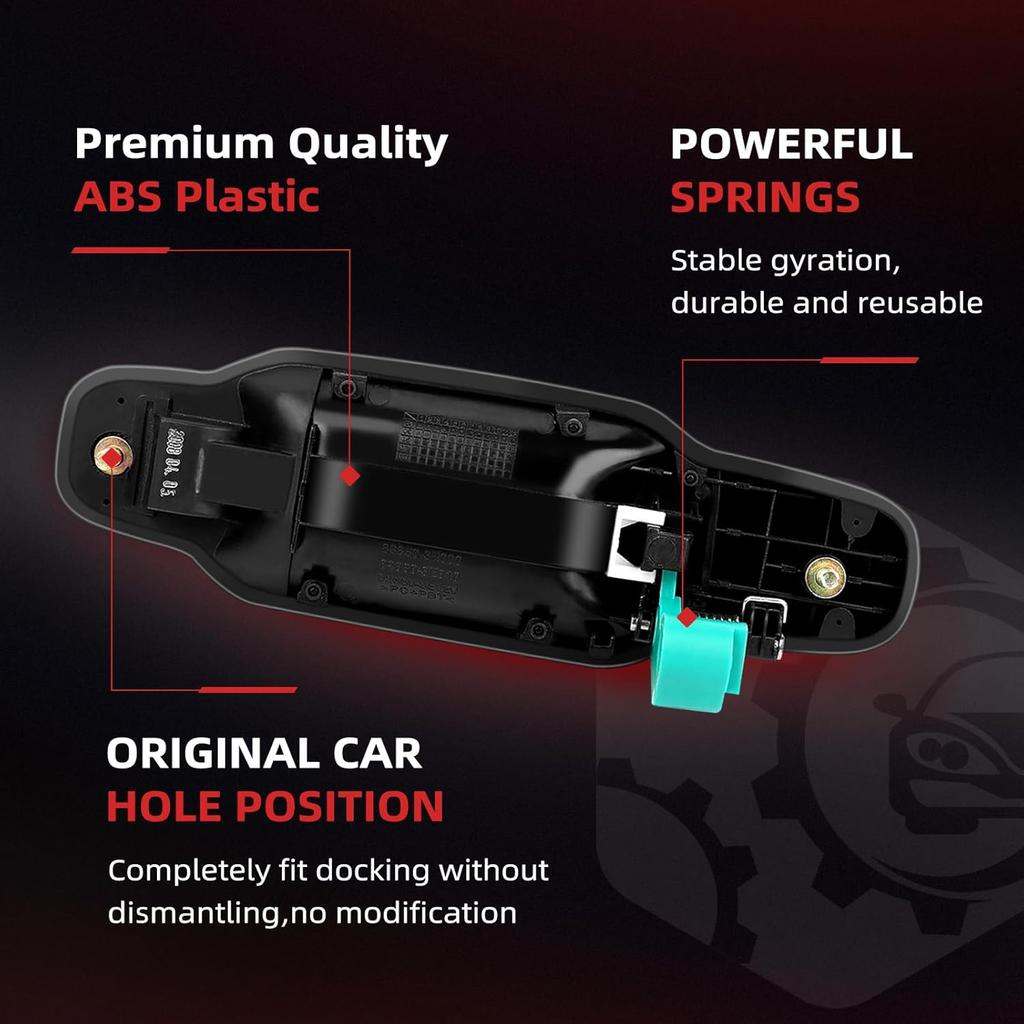 cciyu Door Handle fit for 2003-2009 for Kia Sorento EX Exterior Rear Driver Side Primed Black