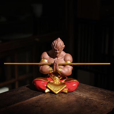 Keramik-Statue von Sun Wukong, Skulptur der modernen Kunst, Wohnzimmer, Geschenk zum Basteln im Loftstil, Statue des Kampfgottes Affe