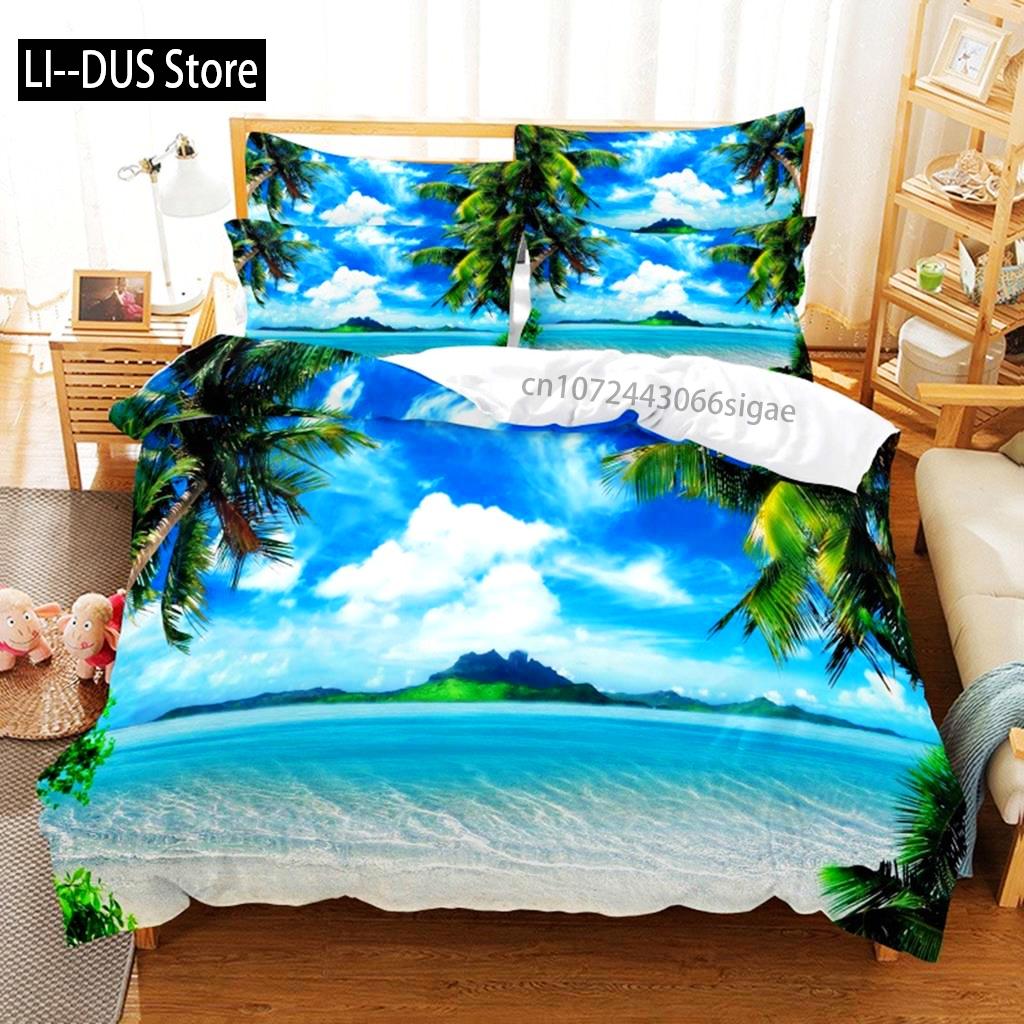 Seaside Bedding Set Duvet Cover Set 3d Bedding Digital Printing Queen Size Bedding Set Fashion Design