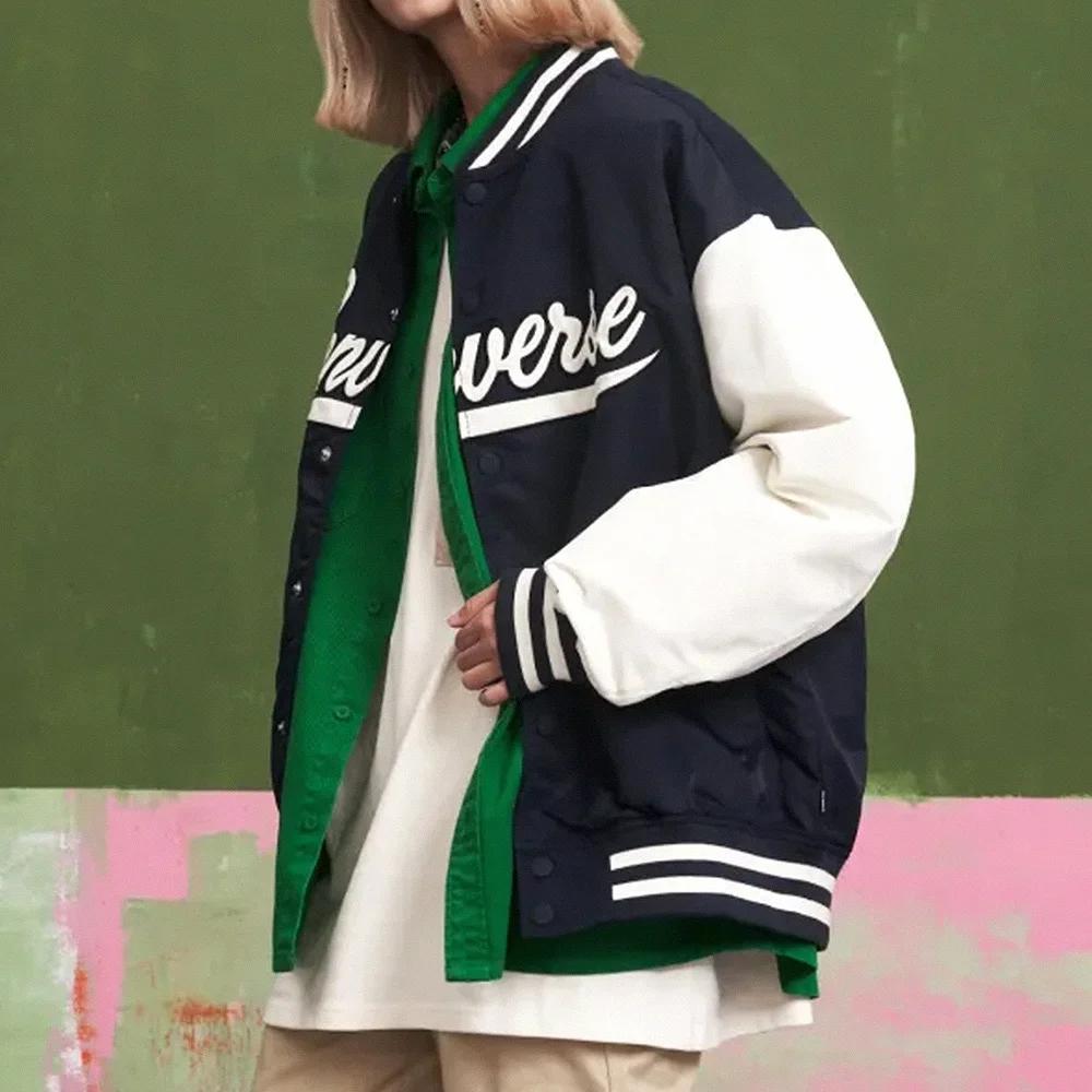 Converse Baseball Jacket Unisex Marine Blue (Unisex) Baseball Jackets 10026912 A03