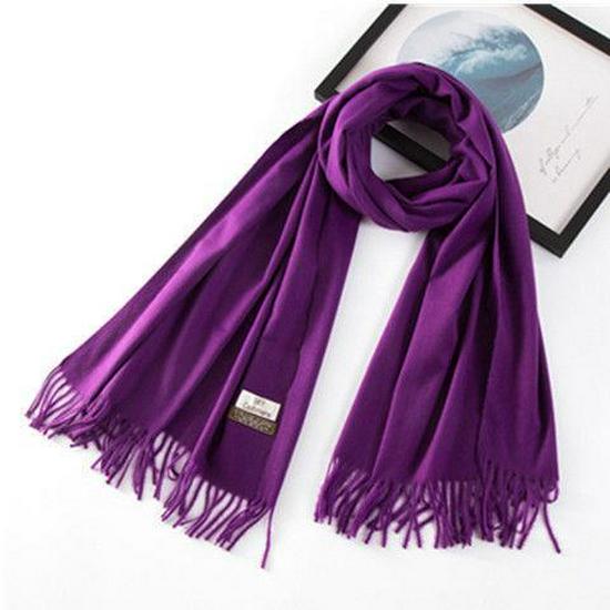 Women's Faux Cashmere Warm Scarf - Autumn/Winter Solid Color Korean Style Shawl