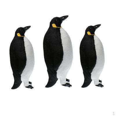 3 Pezzi Statuetta Pinguino - Scultura Artistica Fatta a Mano Animale