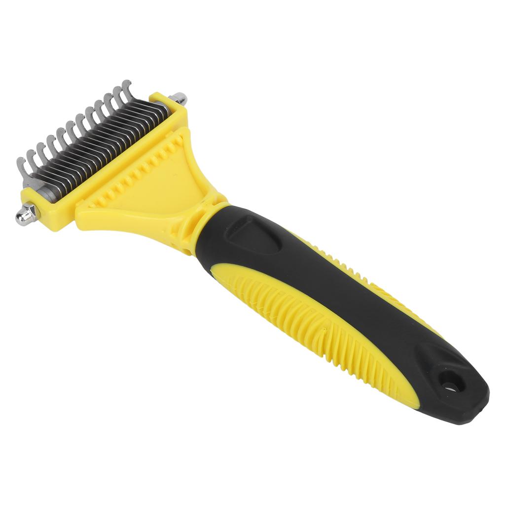 Pet Undercoat Rake Stainless Steel Removing Tangles and Knots 2 Sided Dematting Comb for Dogs and Cats