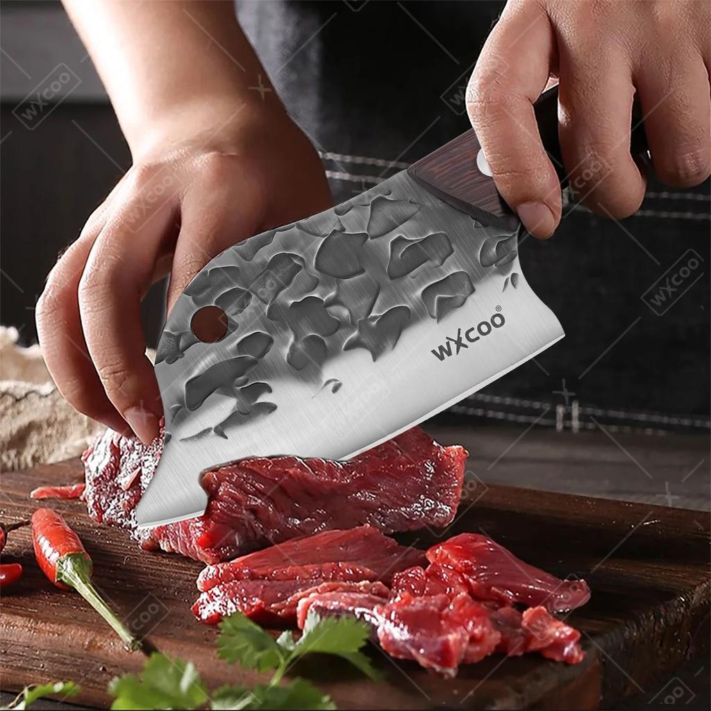 WXCOO Boning Knife Forged Cleaver Stainless Steel Wooden Handle Butcher Fish Slicing Meat Cleaver Vegetable Kitchen Knife