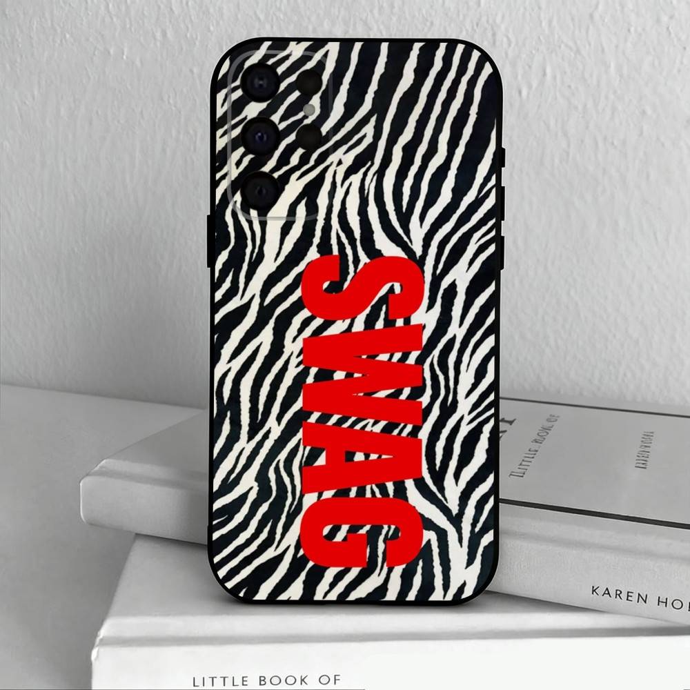 C-Clmj L-L-Leopard P-P-Print SWAG Phone Case For Samsung S25,24,23,22,30,21,10,9,Ultra,Plus,Lite,FE,4,5 G Soft Black Case