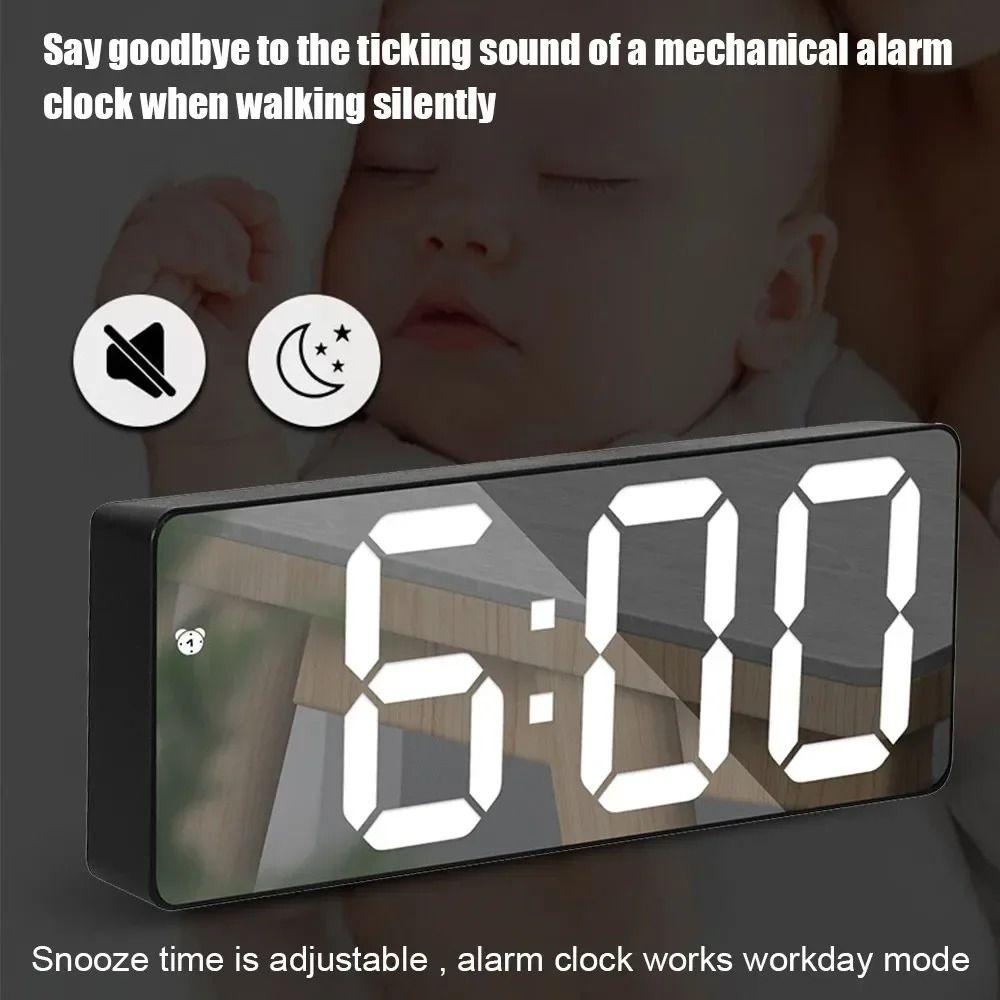 Dual Alarm Voice Control Digital Alarm Clock Adjustable Desktop Clock  Living Room