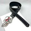 Damen Jeansgürtel Nieten Western Punk Gürtel Eindrucksvolle Gothic Nieten Totenkopf