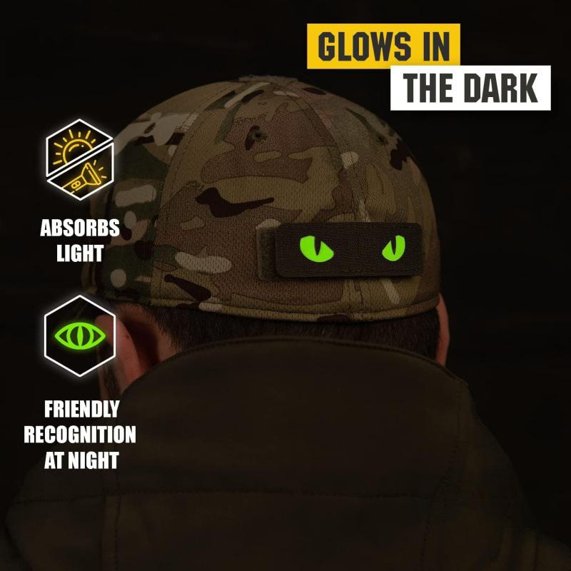 Military Morale Embroidered Patches Cat Eyes Patches Tactical Motorcycle Biker Tags Hook And Loop Badge Emblem For Backpack