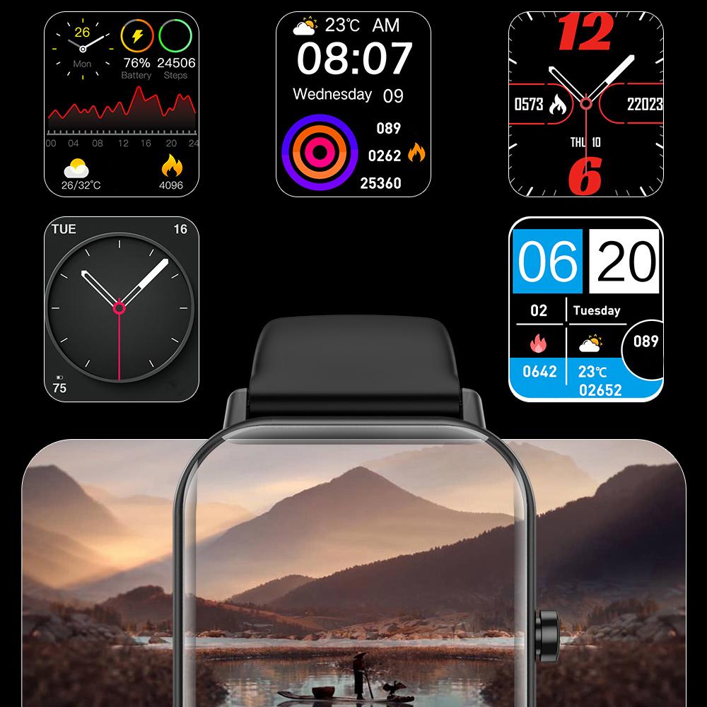 Men's/Women's Smart Watch, QTLLBT Heart Rate, Sleep Monitoring, Waterproof Smart Watch, Pedometer, with Wireless Call and Message Reminder