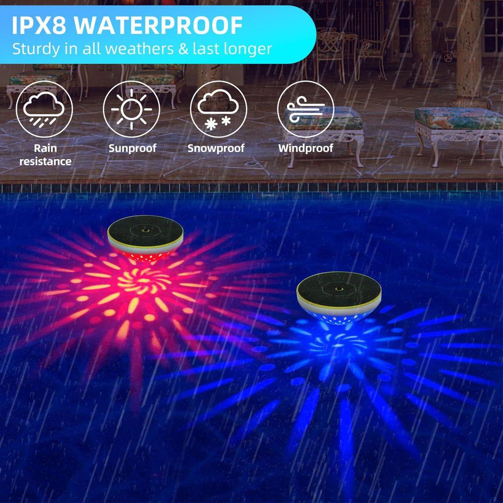 Solar Floating Pool Lights Pool Floating Color Changing Lights Solar Powered Pond Lamp For Outdoor Party Pond Beach Backyard