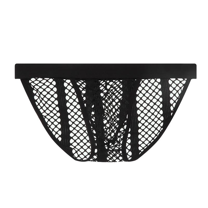 Sexy Mesh See Through Underwear Men's Briefs Transparent Male Panties Gay Underpants High Split Briefs for Man