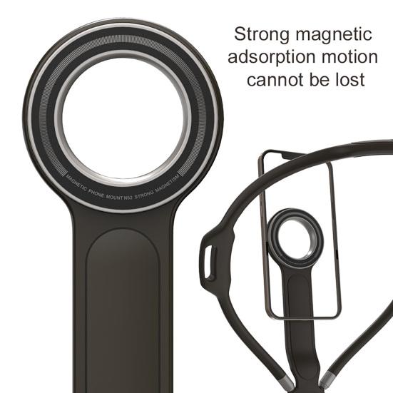 Magnetic Neck Phone Holder Adjustable Height Neck Phone Stand Hands Free Chest Tripod Mount for Most Phones