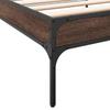 Brown Oak Effect Bed Frame 75 X 190 Cm Wood Based Material & Metal
