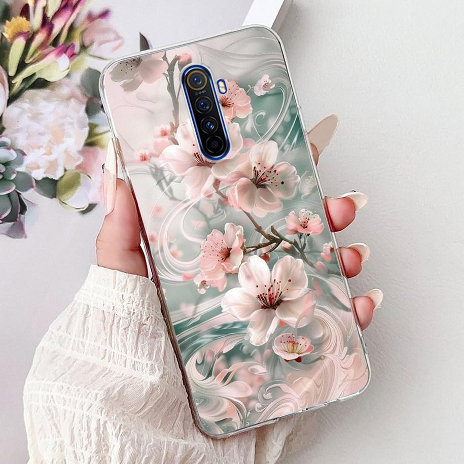 For Realme X2 Pro Case RMX1931 Cover Popular Flower Soft Clear Silicone Back Cover For Realme X2 XT Bumper RMX1921 RMX1992 Funda