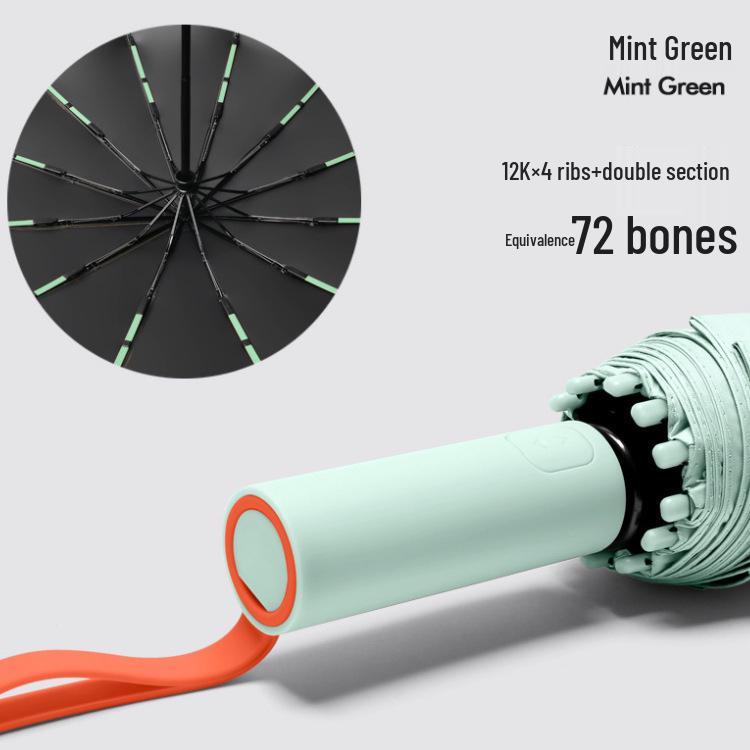 72-Bone Automatic Large Sunshade Umbrella: Durable Parasol for Women and Men, Ideal for Sunny and Rainy Days.