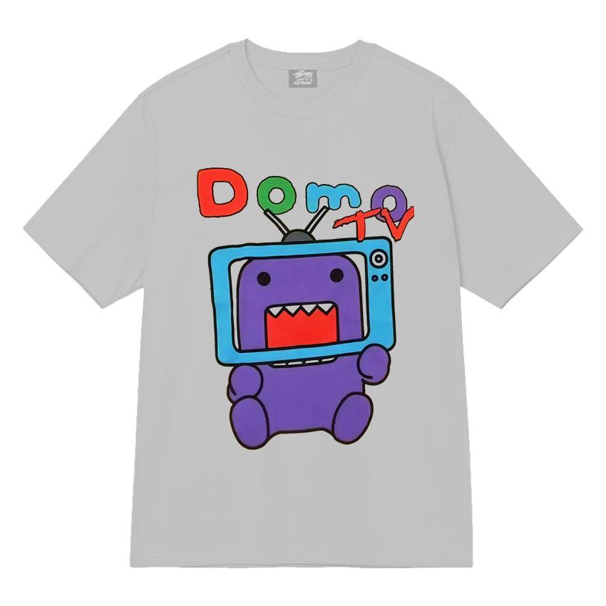 Humor Domo Kun Tv Meme T Shirts Mens Clothes Cotton Crewneck Casual TShirt Oversized Summer Y2K Short Sleeve Tshirt Streetwear