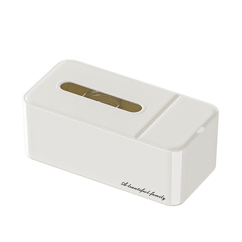 

Plastic Multifunctional Tissue Box Dustproof Remote Control Holder Paper Towel Box Office белый