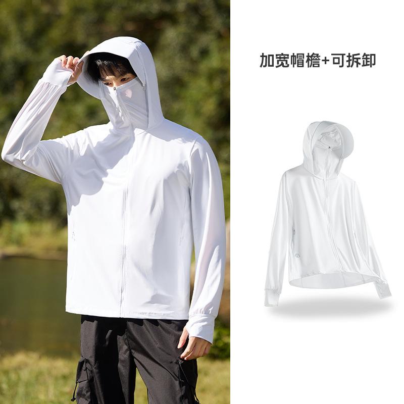 

Оригинальная пряжа солнцезащитная одежда ледяной шелк женская upf100 + мужская солнцезащитная одежда съемный козырек прохладная уличная велосипедная одежда для кожи 5XL