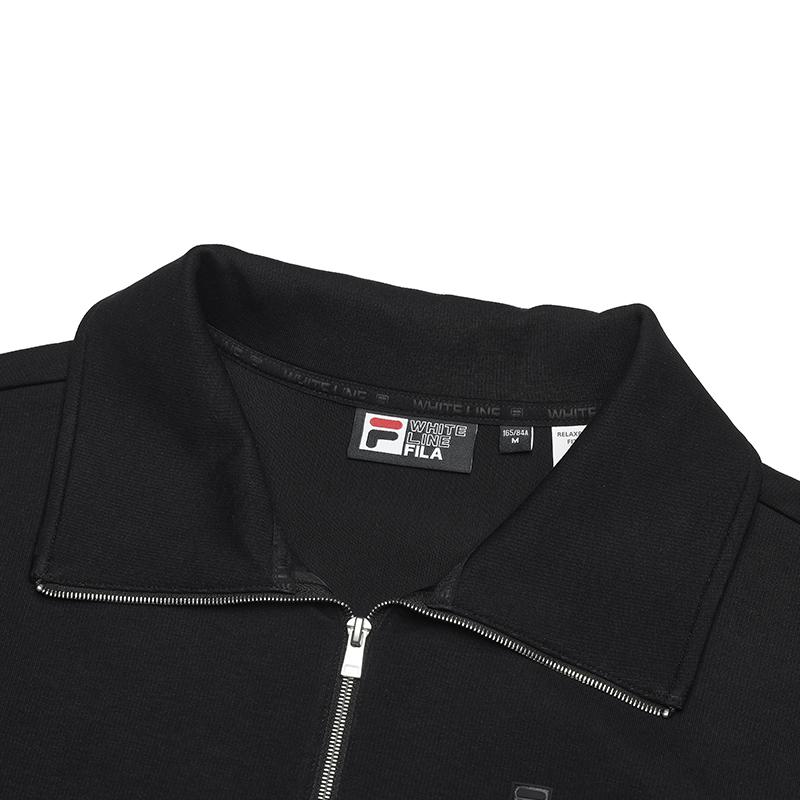 FILA White Series Simple Brand Logo Comfortable Fashion Knit Pullover Sweatshirt Women sweatshirt Black F11W513207F-BK